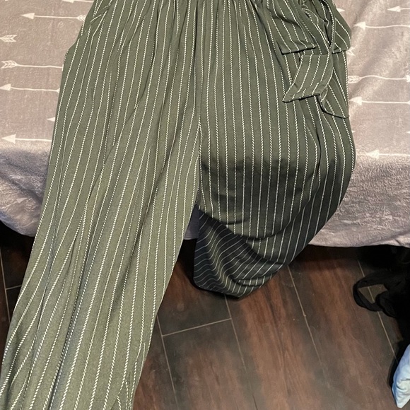 Olive Green Pants Romper - Picture 2 of 3